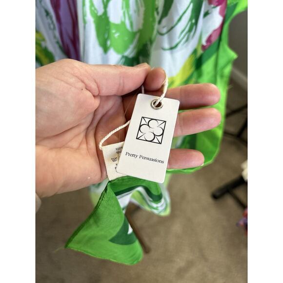 Pretty Persuasions Tulip Multicolor Art to Wear Artsy Boho‎ Scarf Wrap Cover NWT - Picture 7 of 7